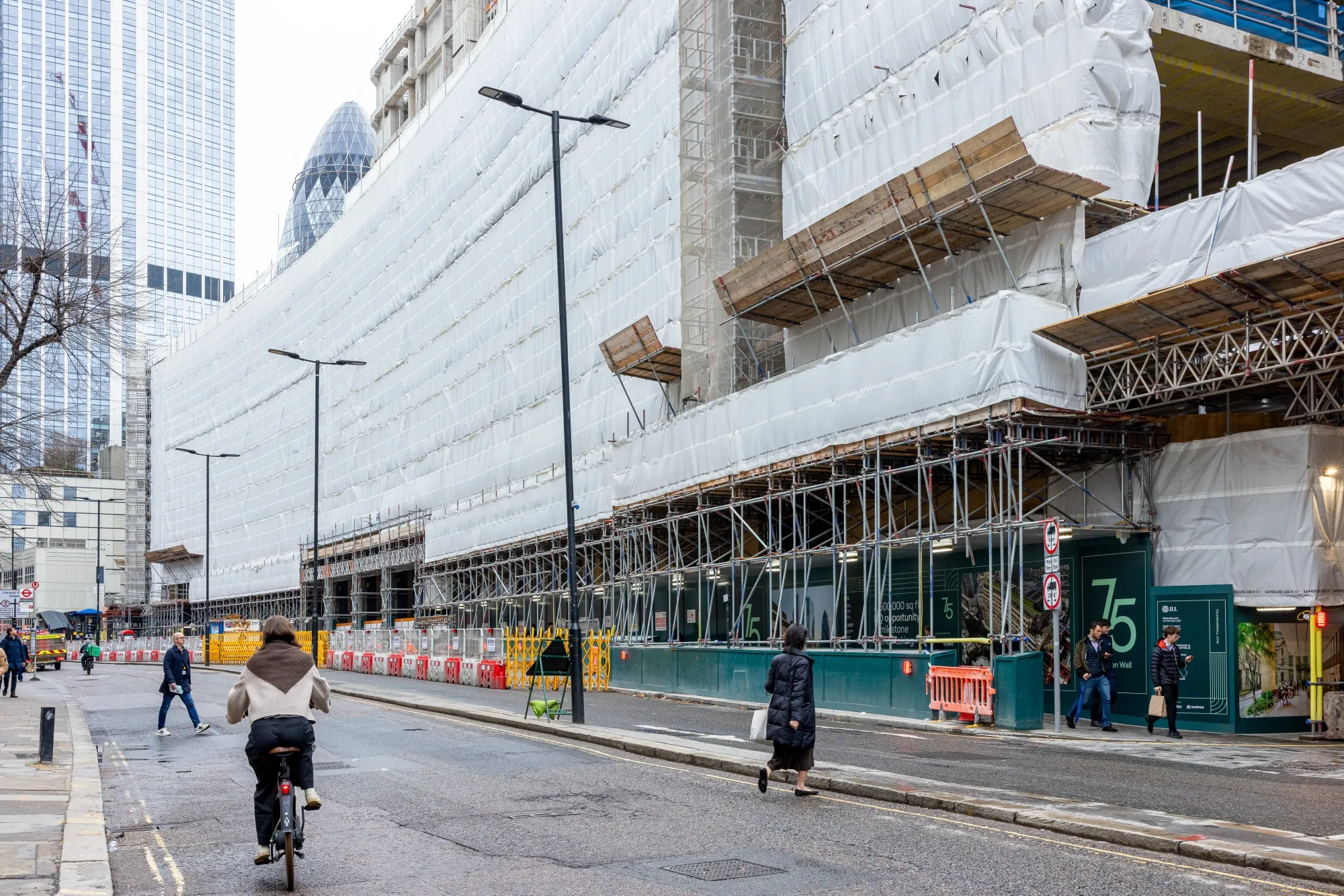The redevelopment site of 75 London Wall, the former Deutsche Bank headquarters, in the City of London on Dec. 9.