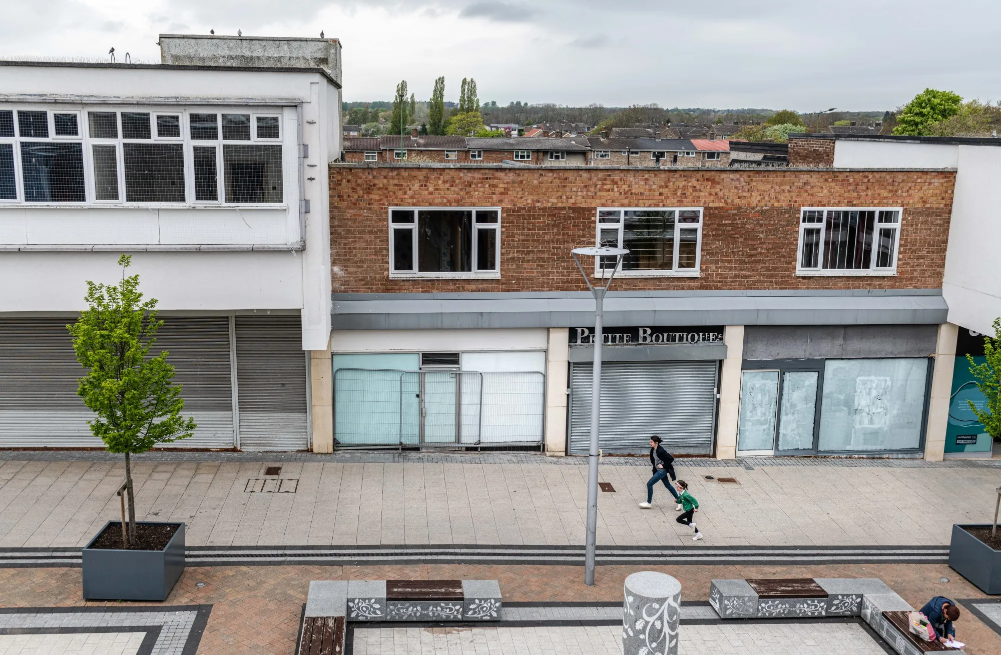 Closed down retail spaces in Newton Aycliffe, UK.