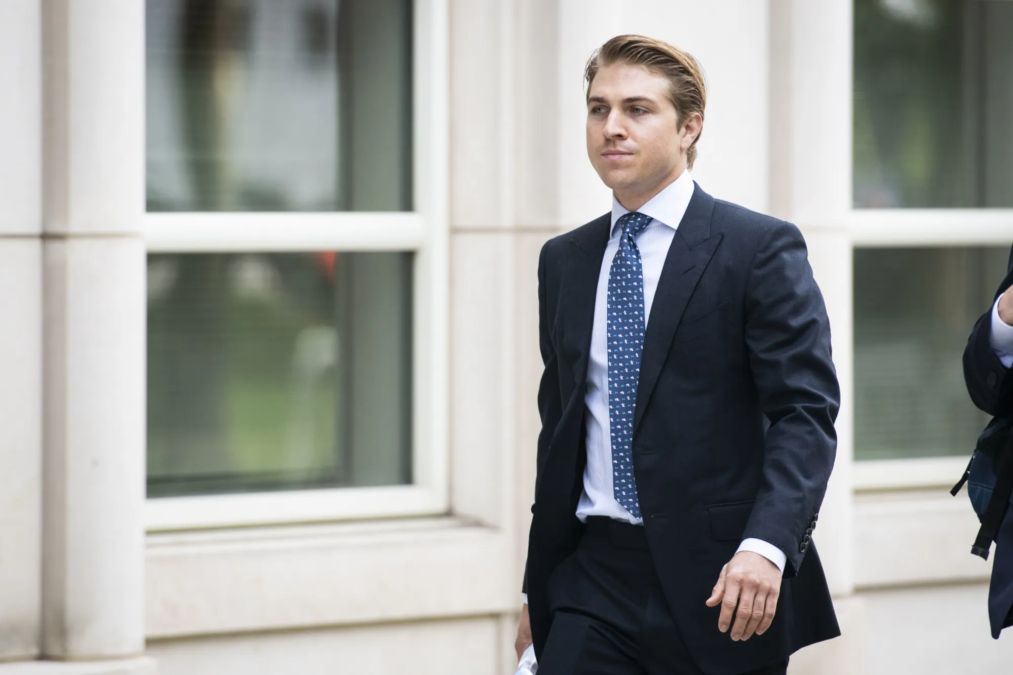 Matthew Grimes arrives at federal court in Brooklyn on July 26.