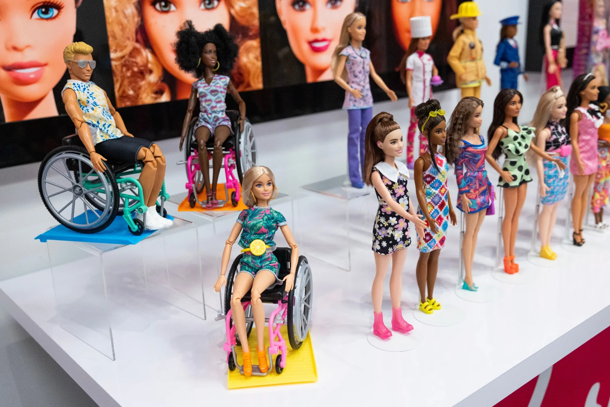 Barbie dolls at Mattel headquarters in El Segundo, California, in 2023.&nbsp;