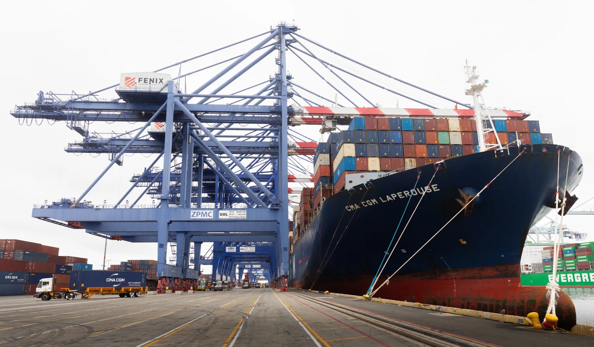 A container ship at the&nbsp;Port of Los Angeles.