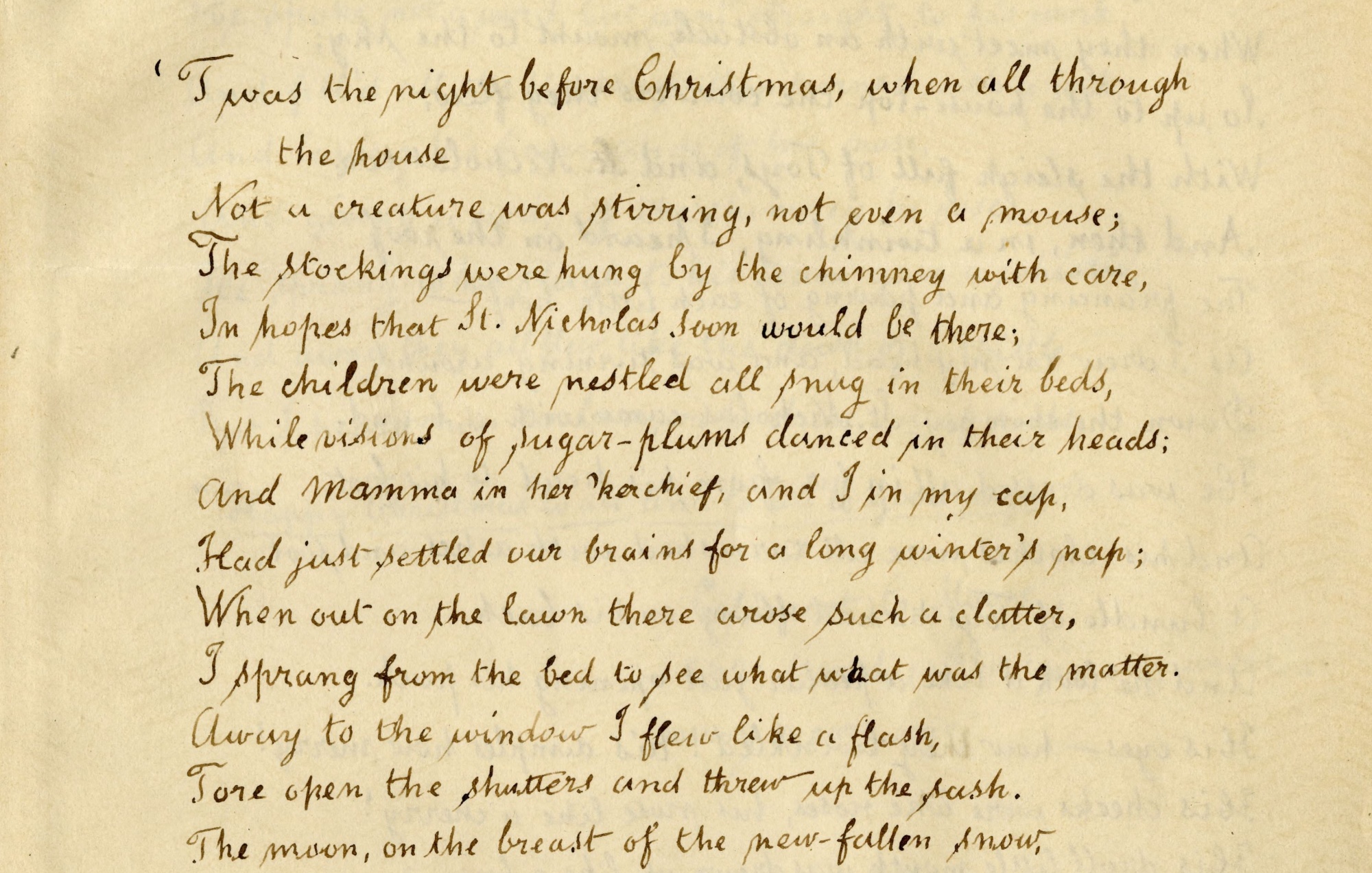 Moore’s handwritten manuscript from 1862.