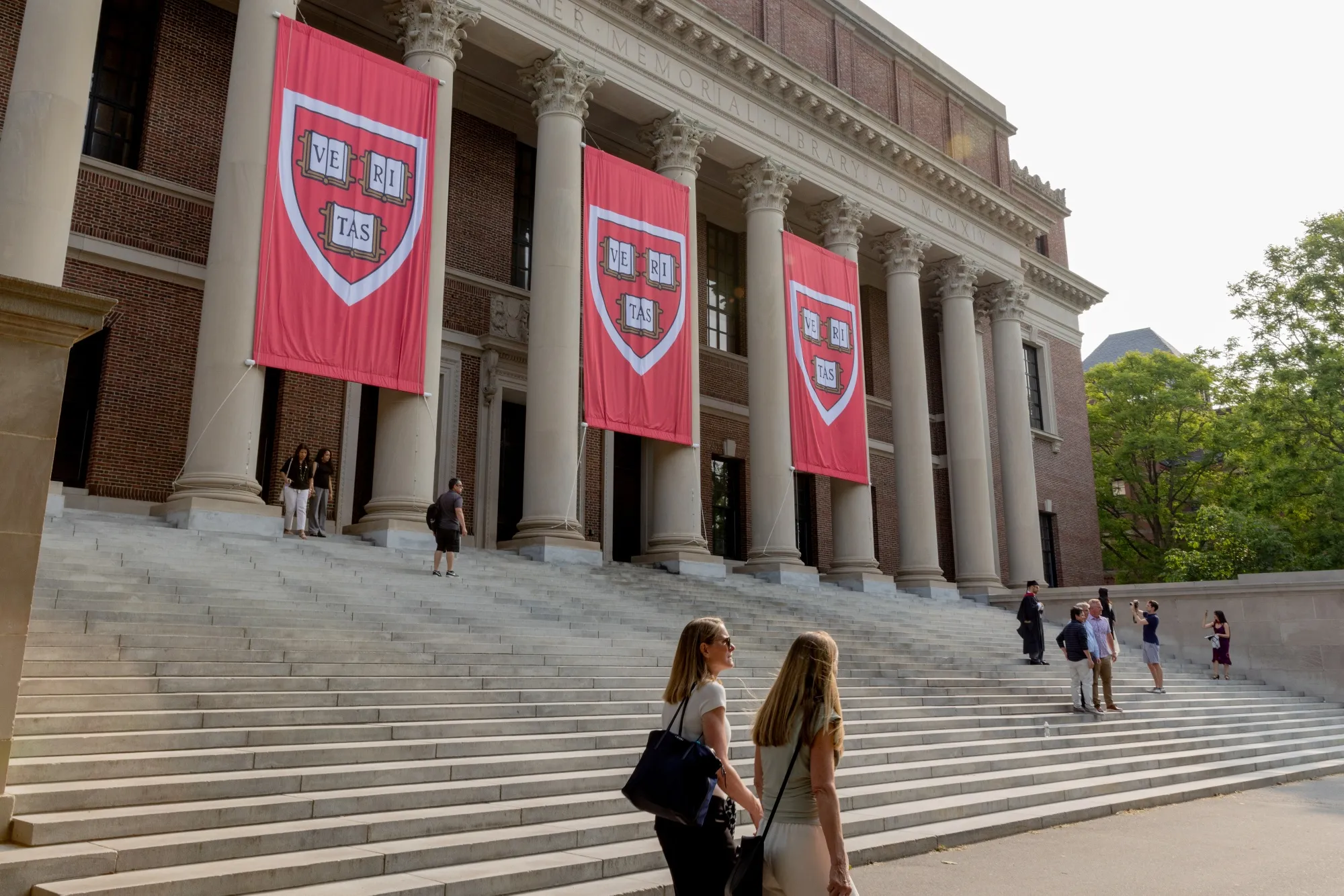The Widener Library on the Harvard Campus in Cambridge, Massachusetts, on June 4, 2025.