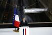 Emmanuel Macron delivers a speech next to nuclear-powered ballistic missile submarine "Le Temeraire" on March 2.