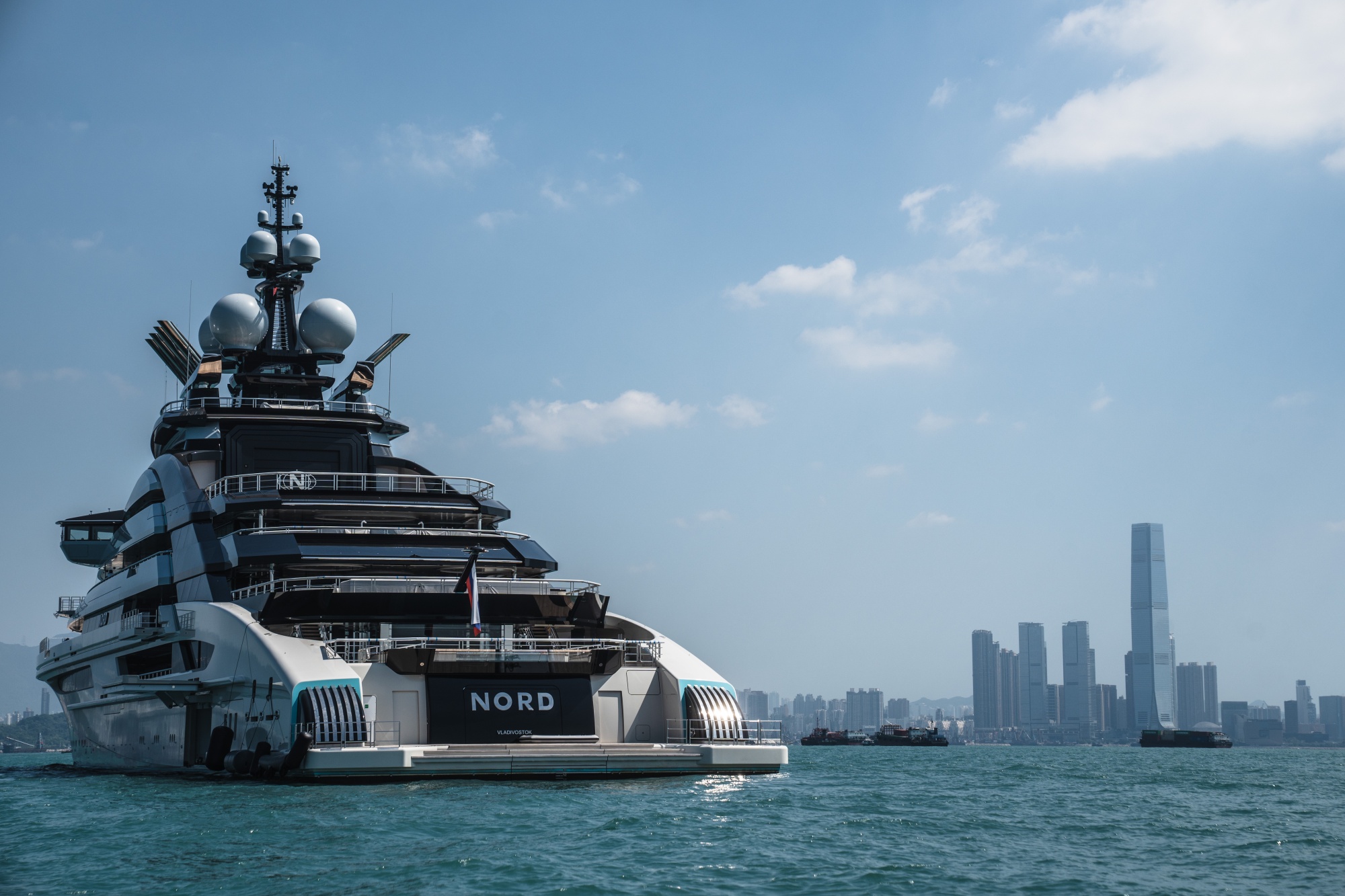 The Nord superyacht in Hong Kong, China, on&nbsp;Oct. 14.