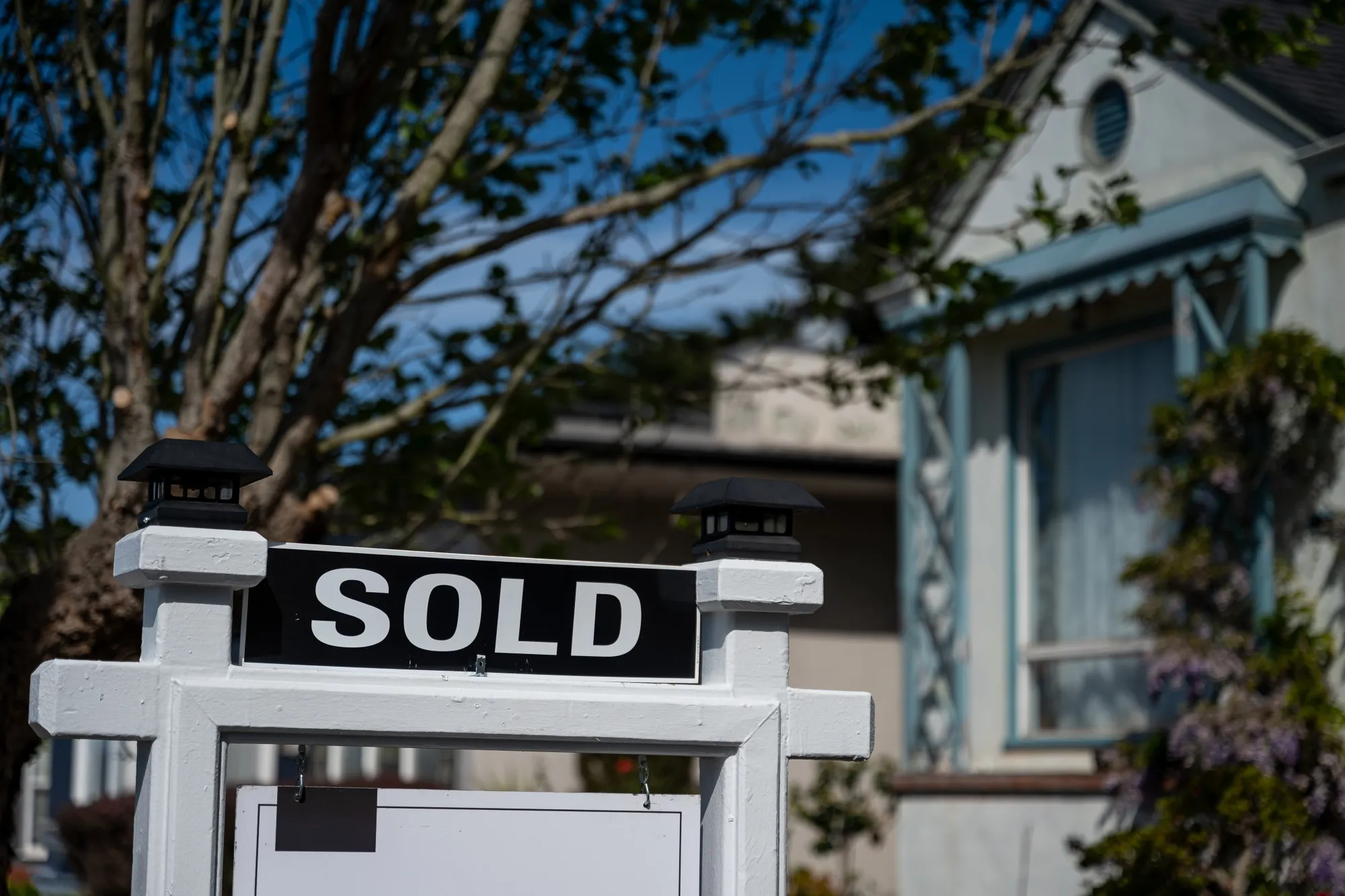 A "Sold" sign outside a home in Daly City, California.