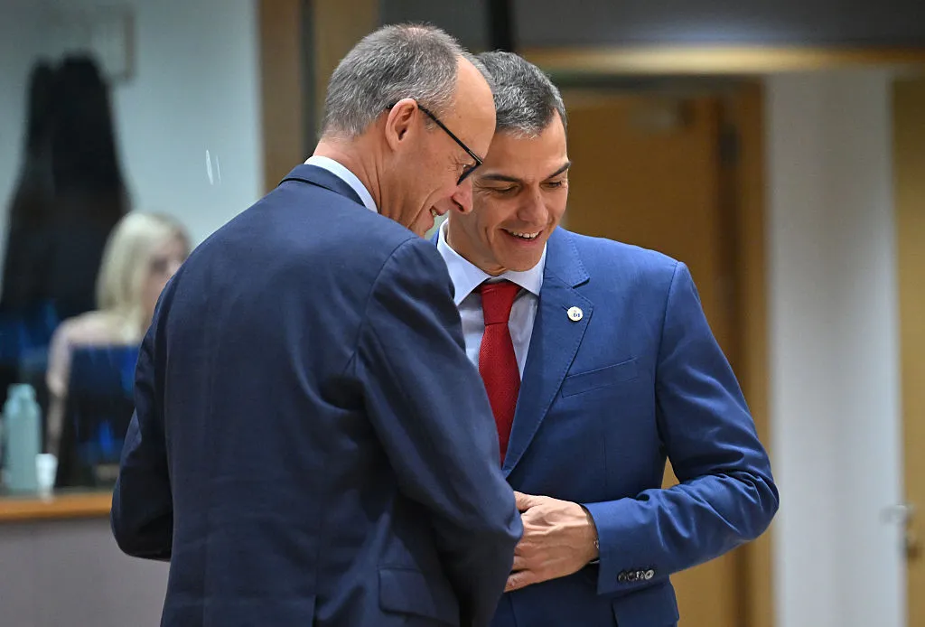 Spikiness and emollience in Europe: Pedro Sanchez (R) and Friedrich Merz.