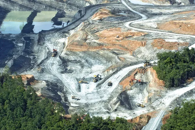 A Bumi coal mine on the Indonesian island of Borneo