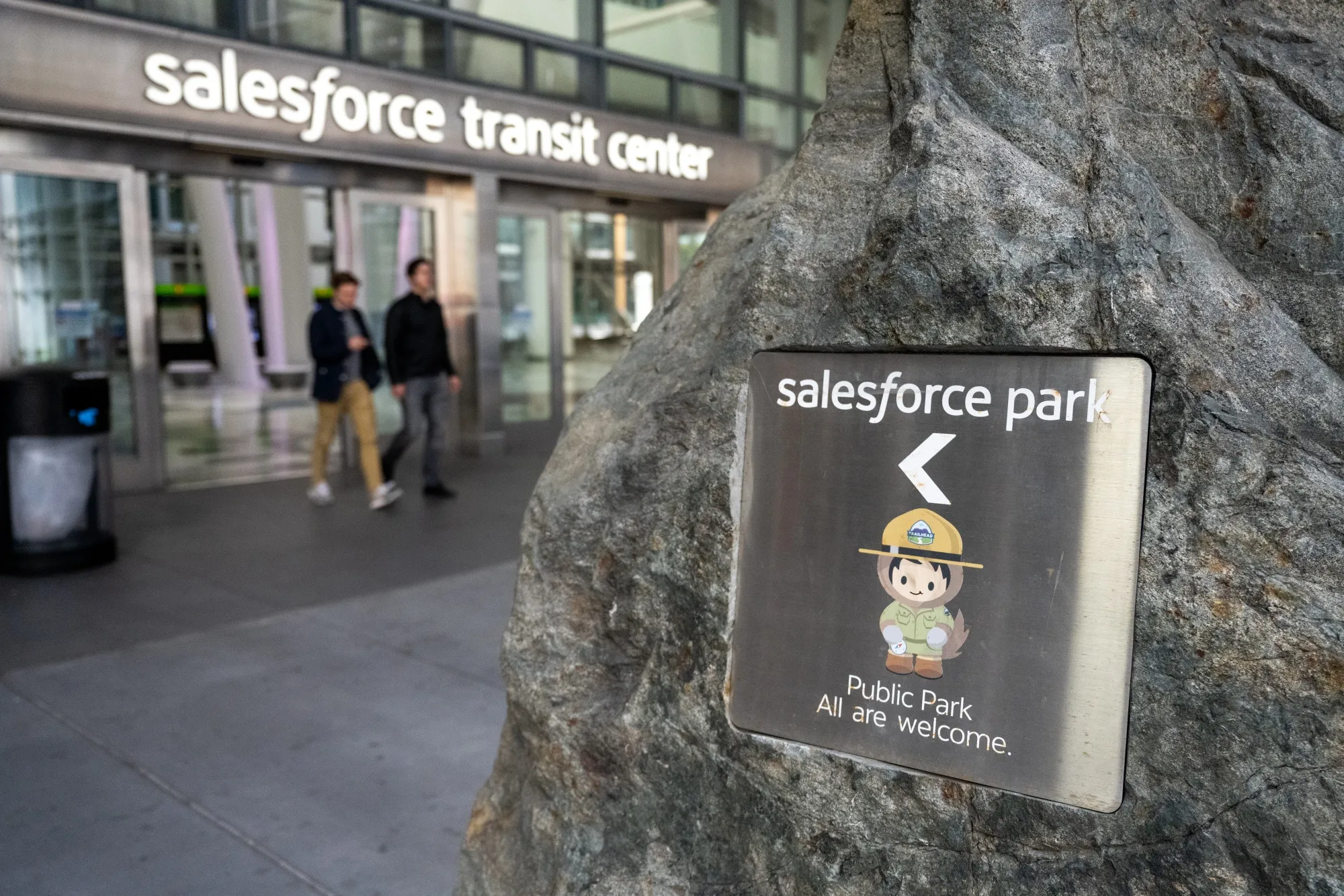 A Salesforce Park sign in San Francisco.