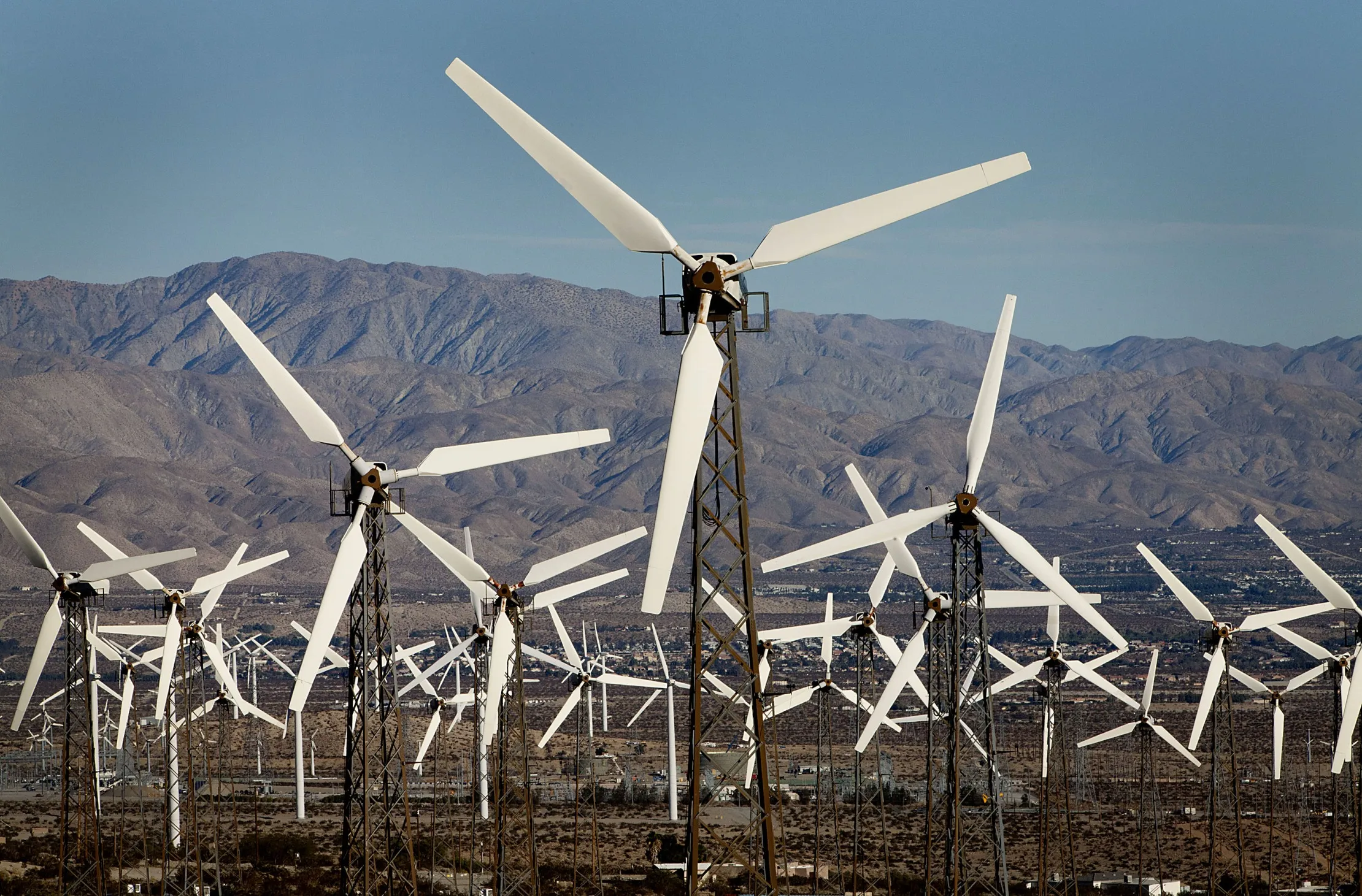 Turbines At the San Gorgonio Pass Wind Farm