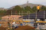 Homes under construction in the suburb of Pukekohe in Auckland.