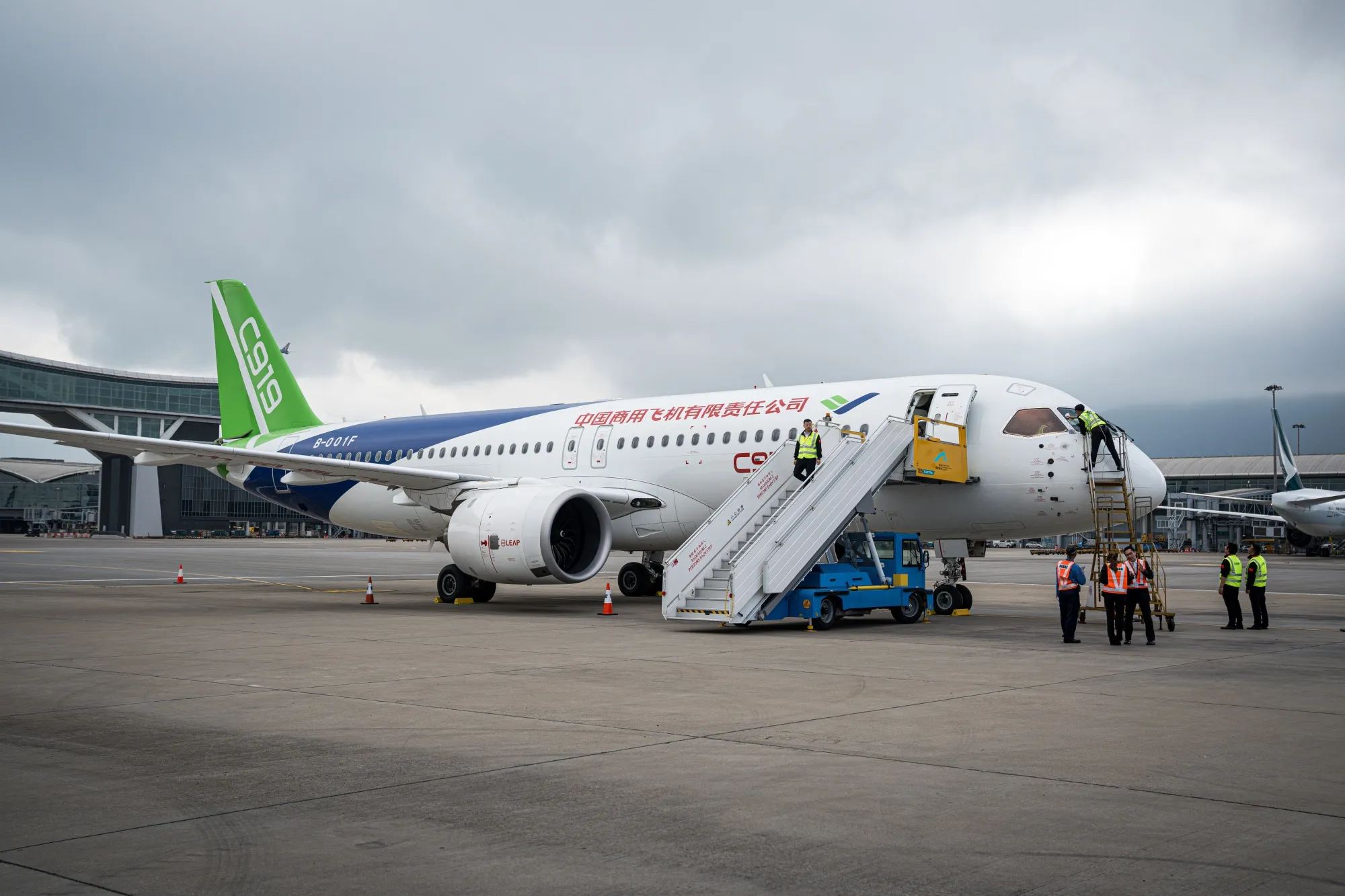 Comac’s C919 aircraft at Hong Kong International Airport on Dec. 13.