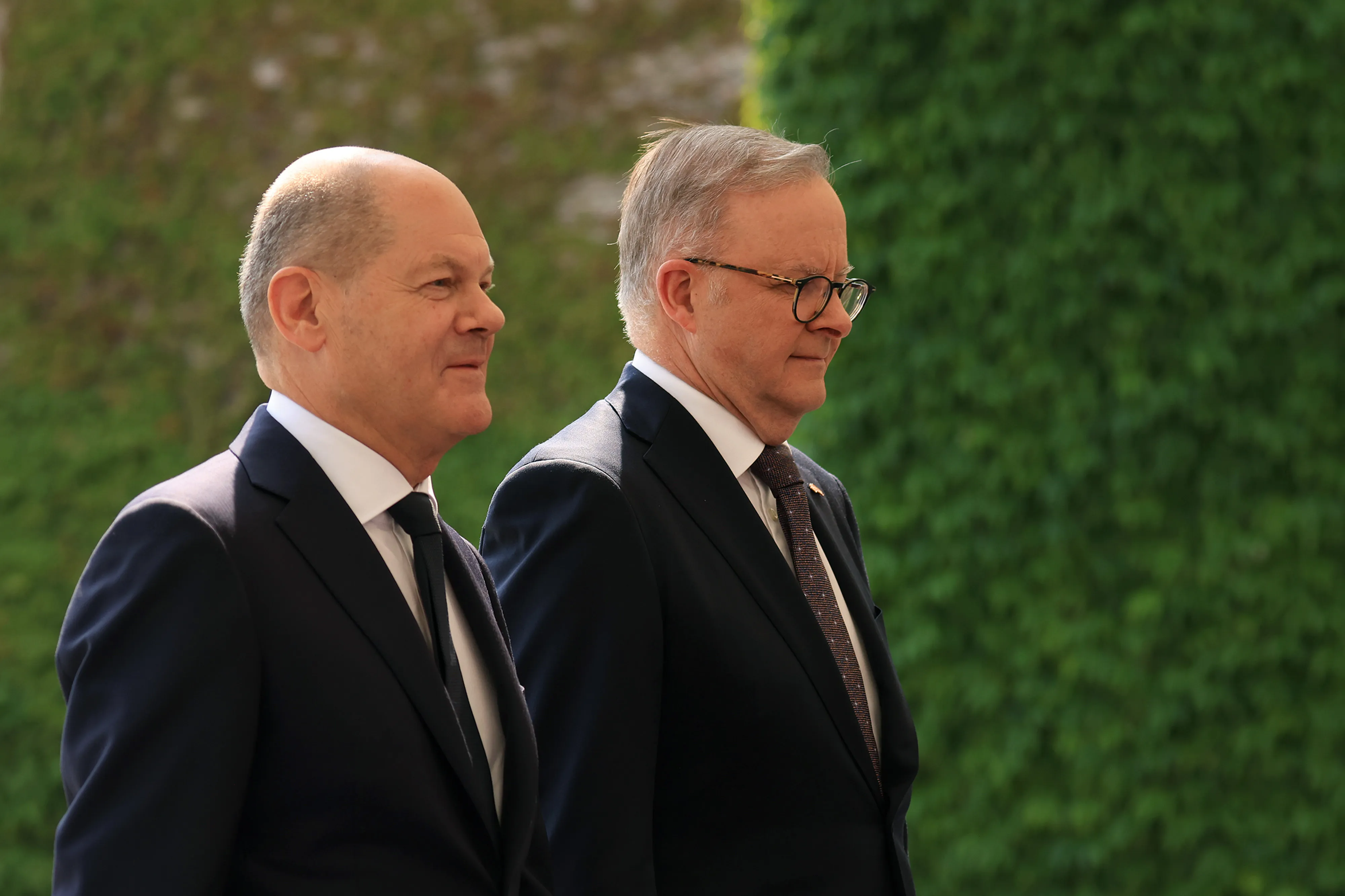 Anthony Albanese, right, and Olaf Scholz in Berlin on July 10.