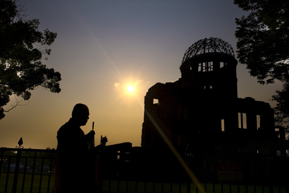 The Genbaku Dome, was the only structure left standing in a Hiroshima district after U.S. dropped an atomic bomb in 1945.
