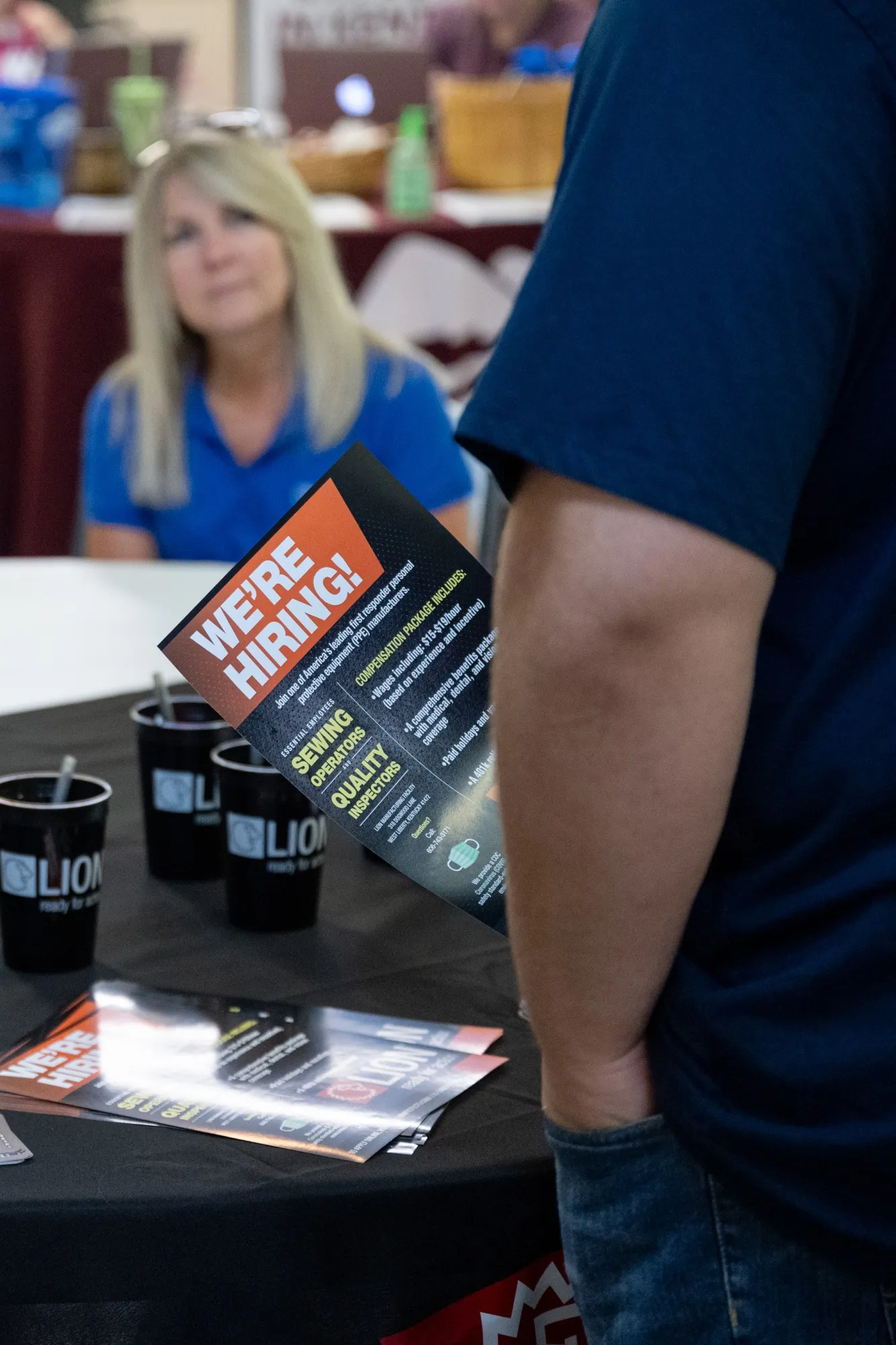 A job seeker at&nbsp;a job fair in Beattyville, Kentucky, U.S.