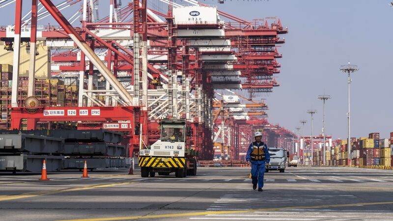 Gantry cranes at the Yangshan Deepwater Port in Shanghai.