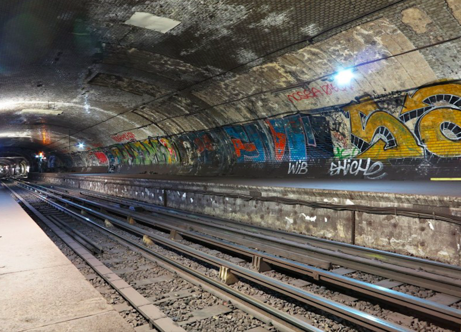 A disused metro tunnel at Champs de Mars, one of the sites due for a redesign as part of Reinvent Paris 2