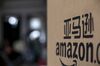 The Amazon logo is seen on a box in Beijing, China.