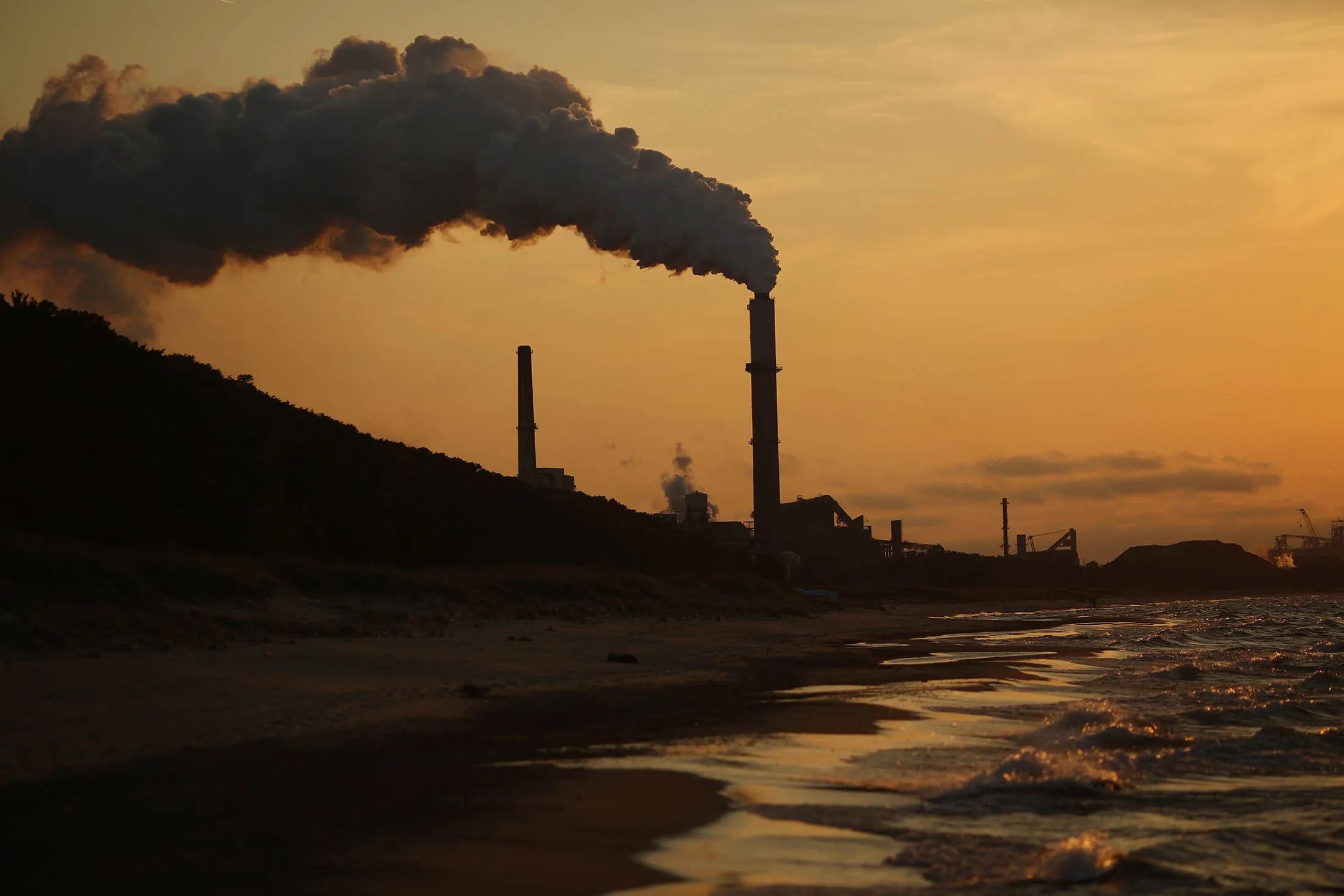 Emissions rise from a coal power station in Indiana.
