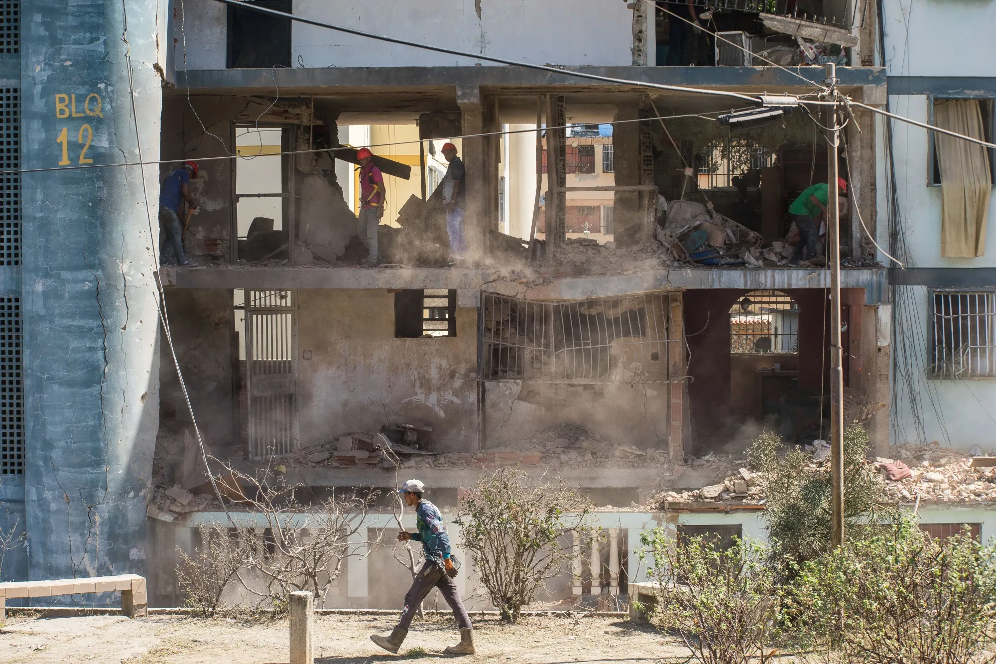 A building damaged by a US airstrike in Venezuela on Jan. 5.