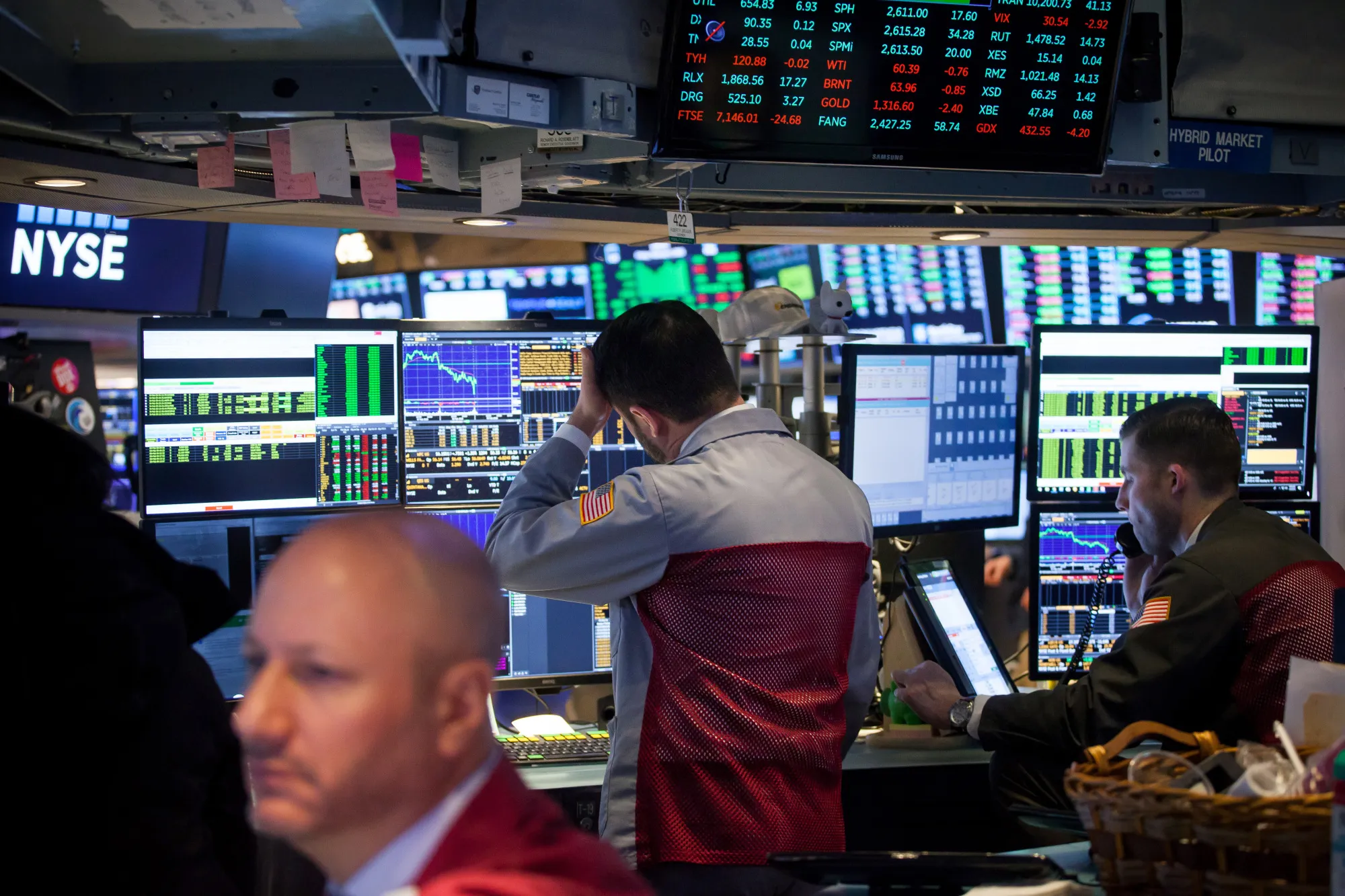 Trading On The Floor Of The NYSE As Global Stock Turmoil Persists Amid Rate Jitters