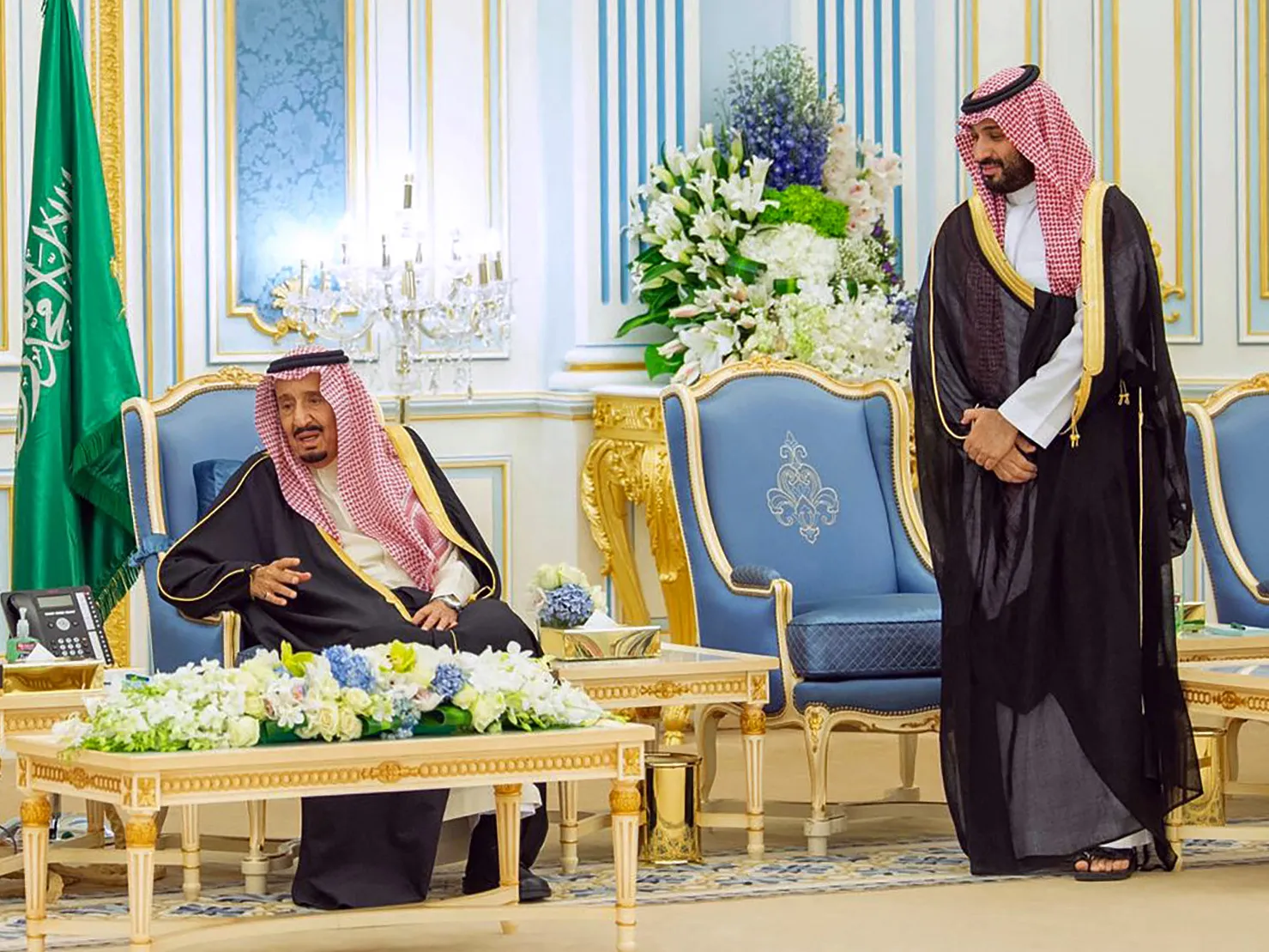King Salman bin Abdulaziz, left, and Crown Prince Mohammed bin Salman. 