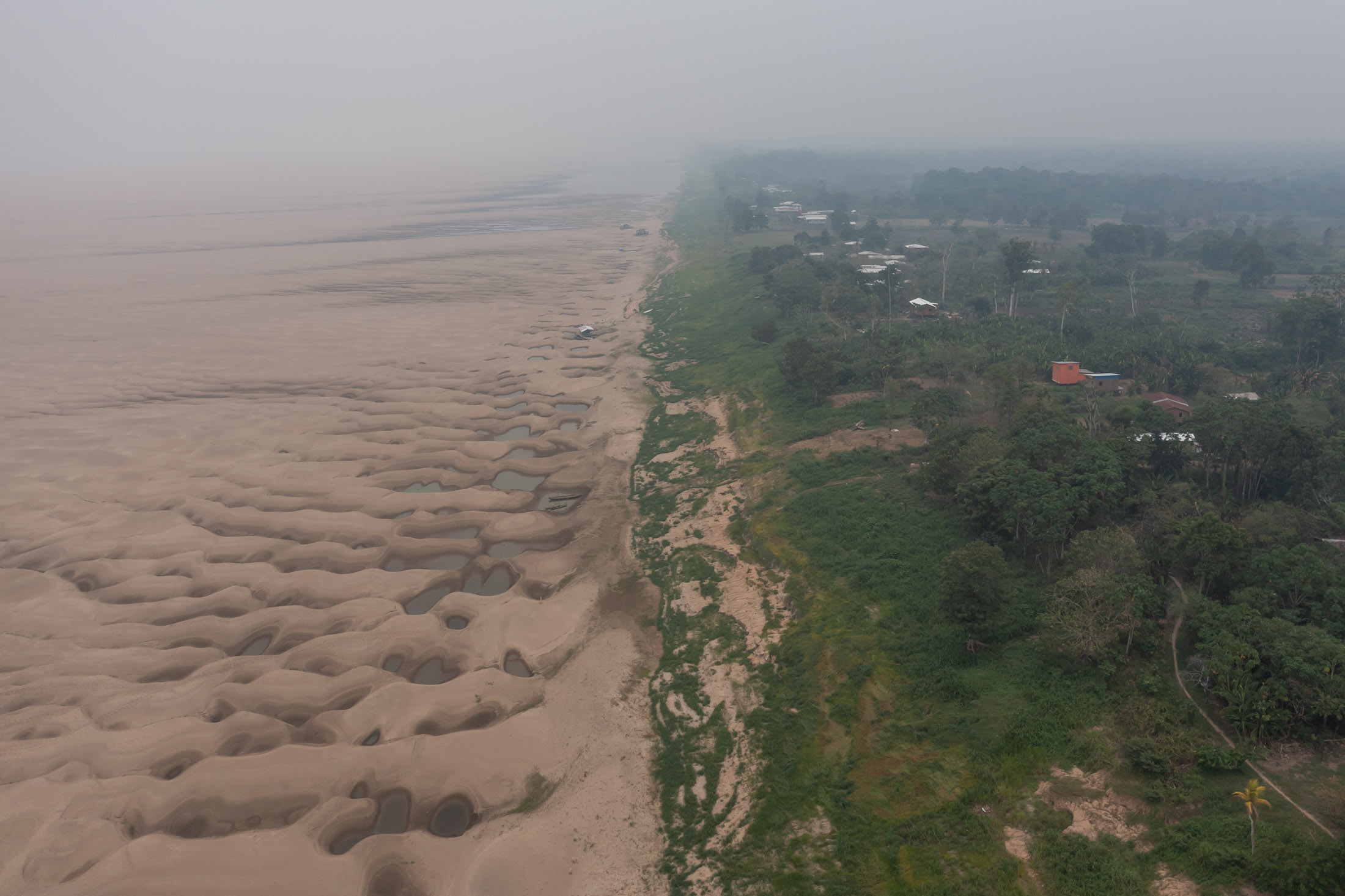 A dried-up stretch of the Amazon River near Manacapuru in Brazil’s Amazonas state, Nov. 3, 2023.