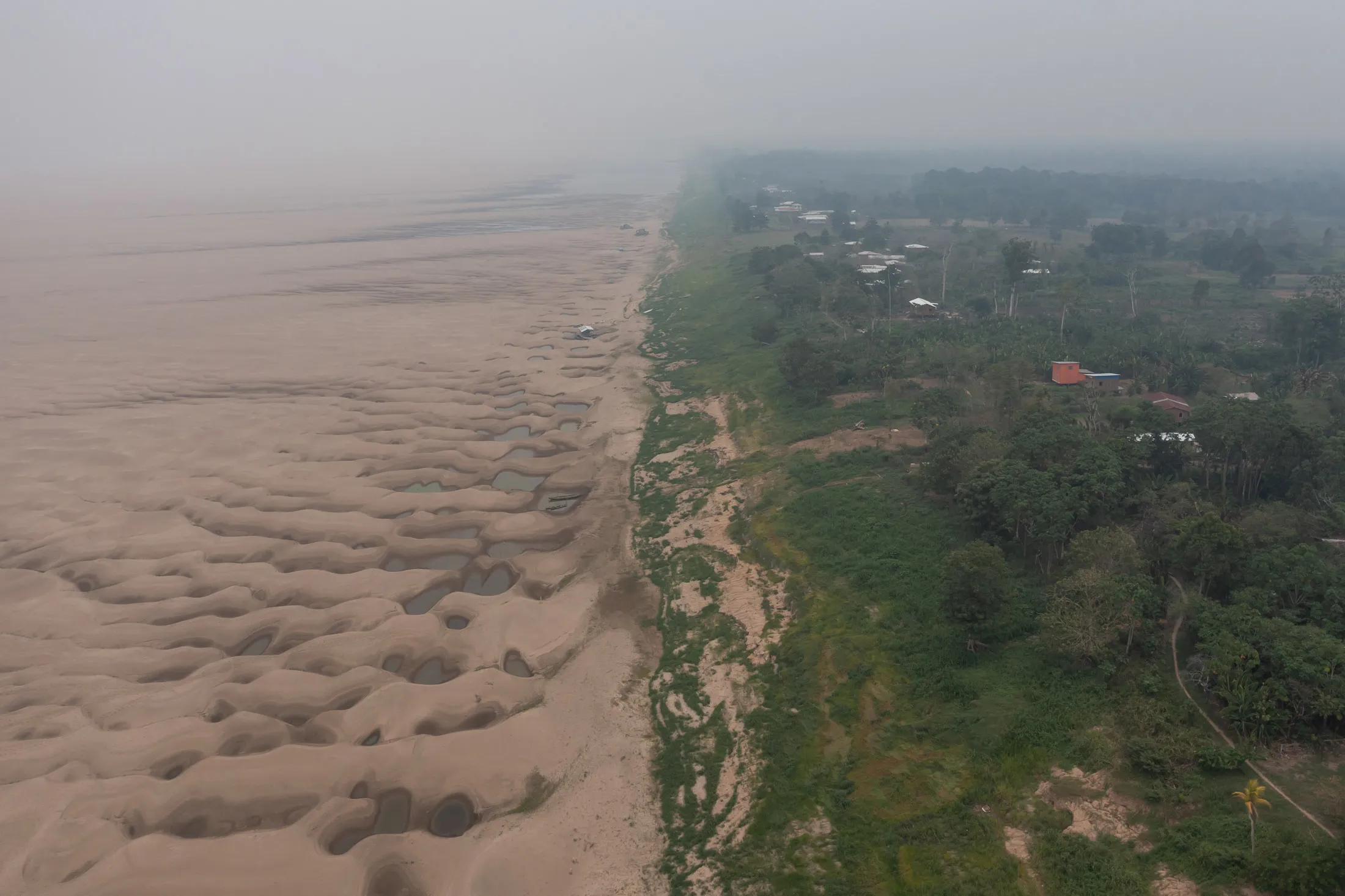 A dried-up stretch of the Amazon River near Manacapuru in Brazil’s Amazonas state, Nov. 3, 2023.