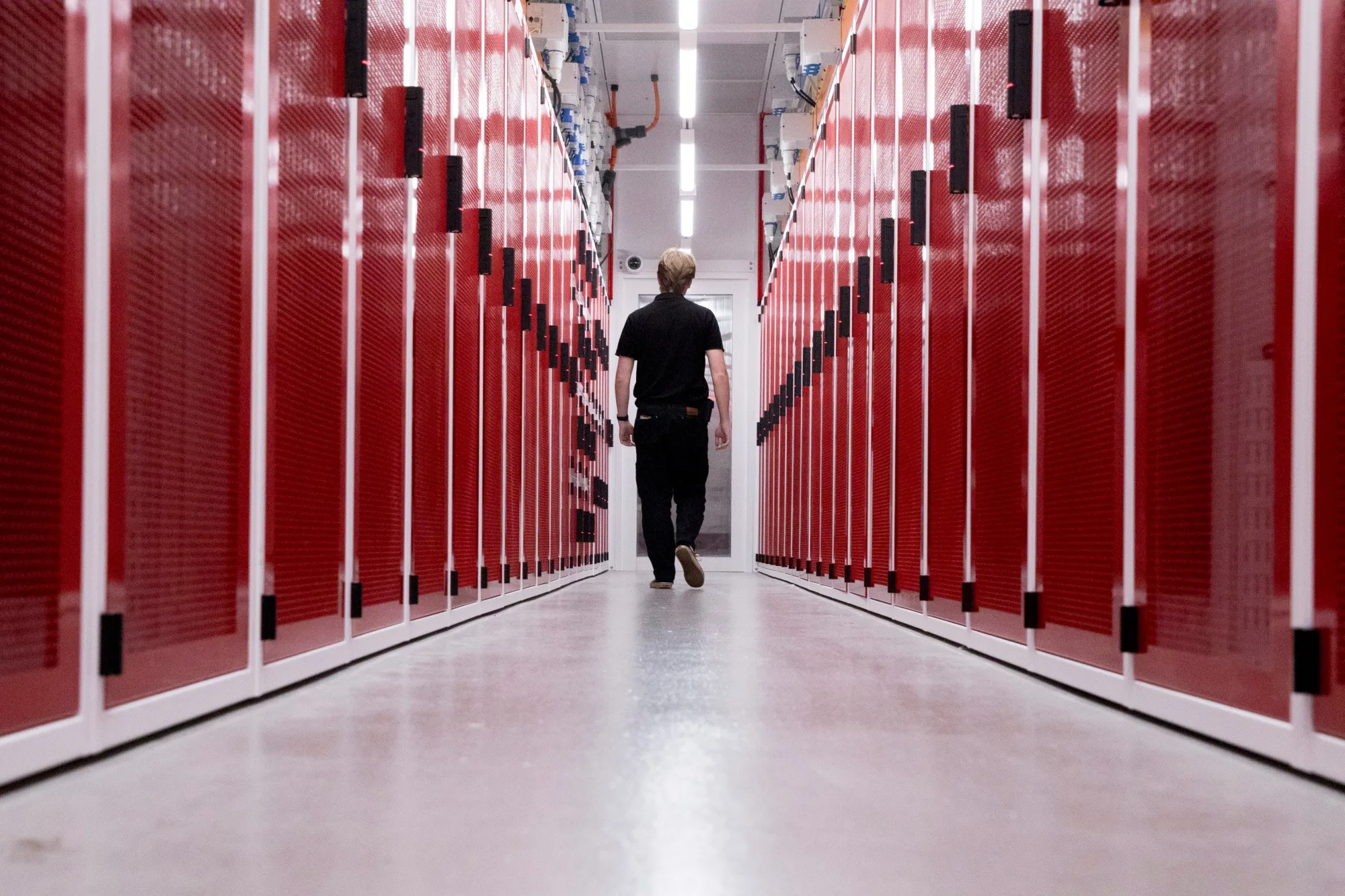 Cabinets housing servers at a NextDC Ltd. data center in Sydney, Australia.