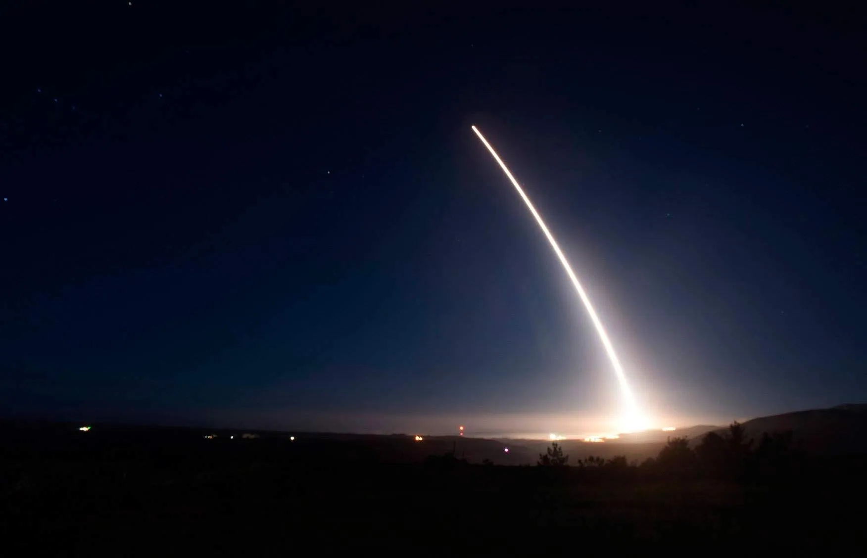 In this Saturday, Feb. 20, 2016 file photo provided by U.S. Air Force, an unarmed Minuteman III intercontinental ballistic missile launches during an operational test at Vandenberg Air Force Base, Calif.
