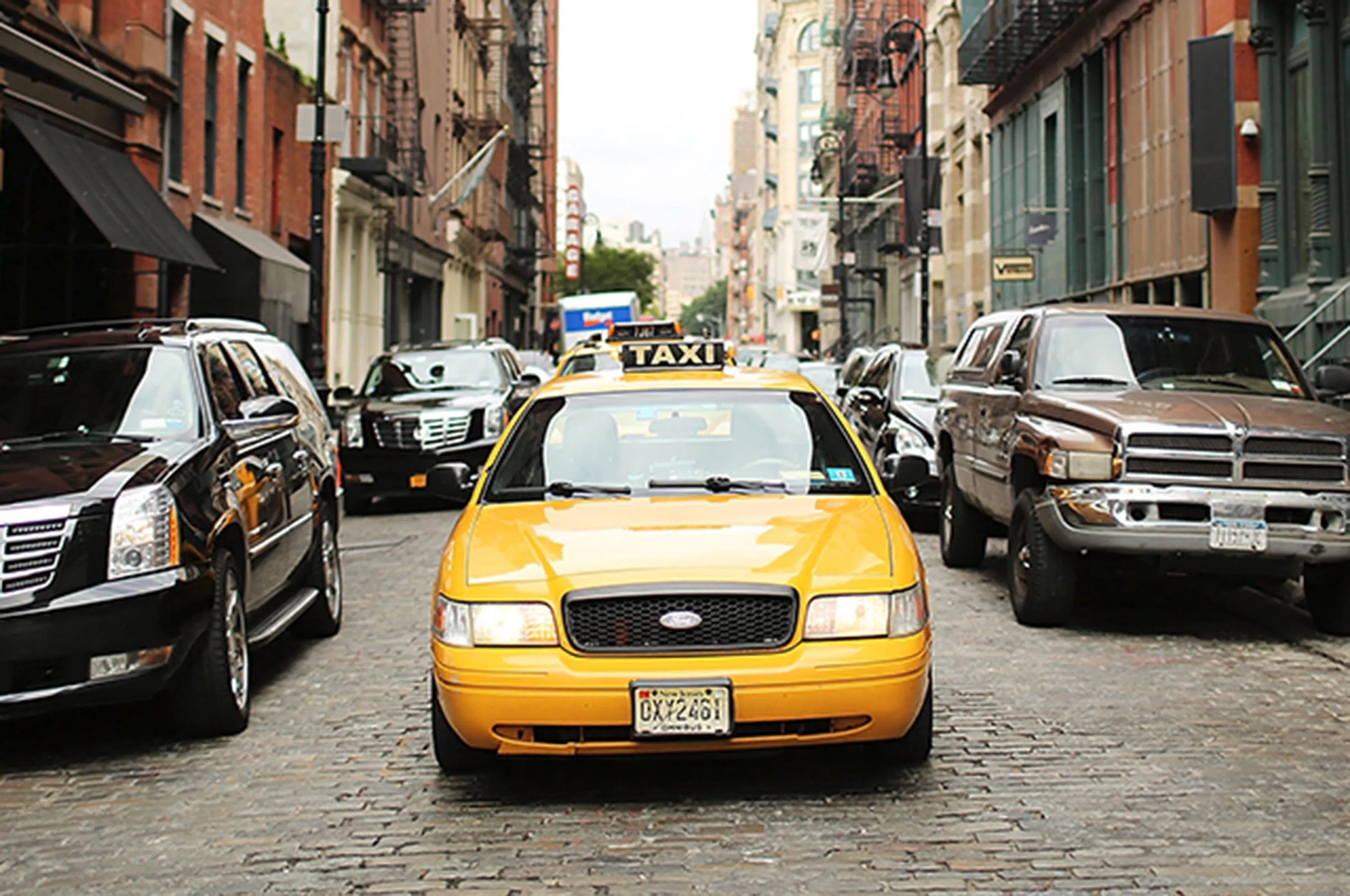 A taxi in Manhattan on Sept. 4, 2012. Photographer: Spencer Platt/Getty Images