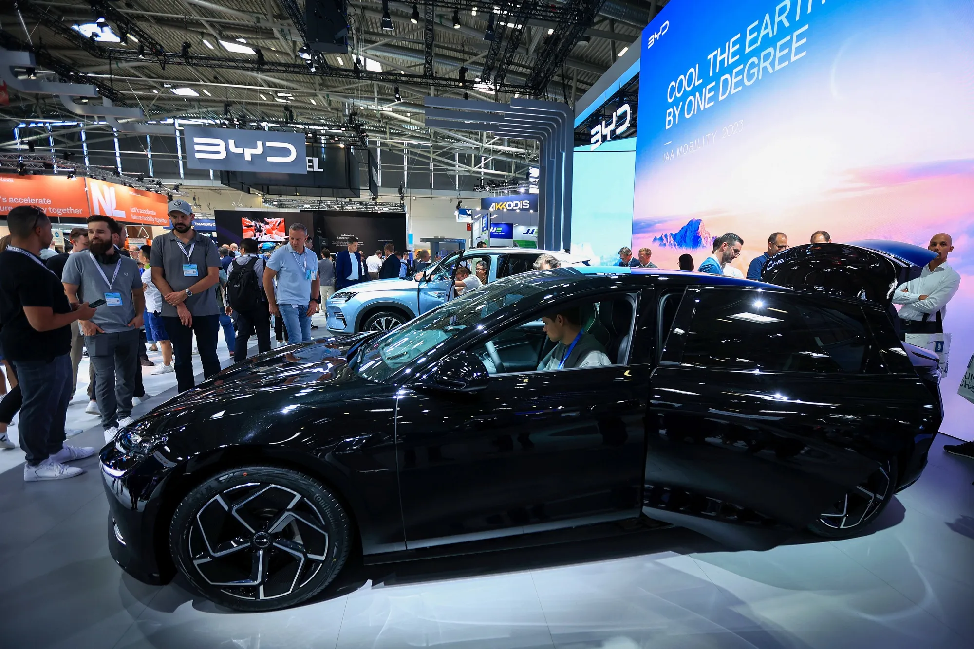 A BYD Seal electric sedan during the Munich Motor Show on Sept. 6.