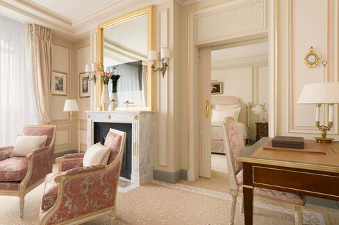 A suite in the newly redone Ritz Paris.