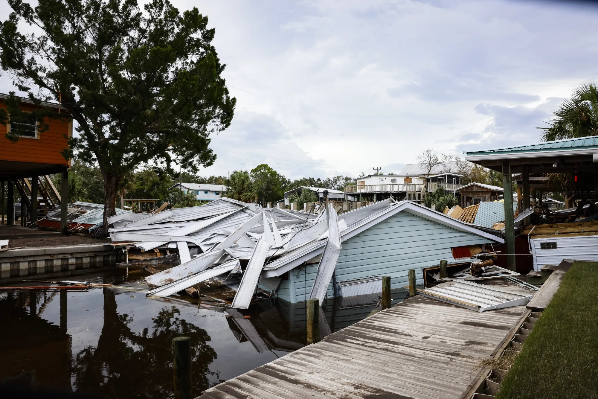 Debris after Hurricane Idalia in Horseshoe Beach, Florida, on&nbsp;Aug. 31, 2023.&nbsp;
