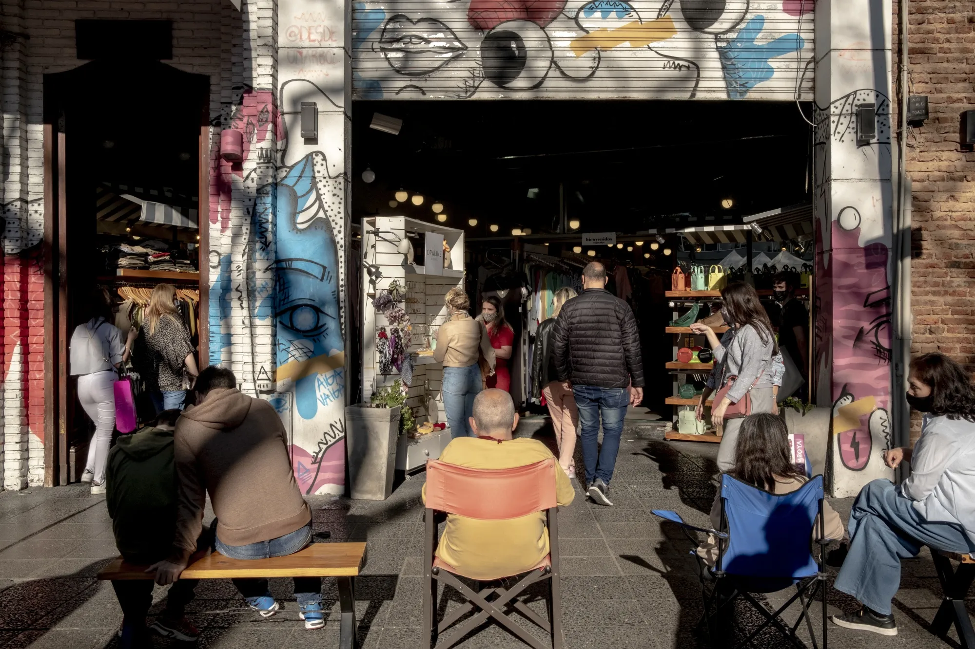 Shoppers enter a boutique store in Buenos Aires.