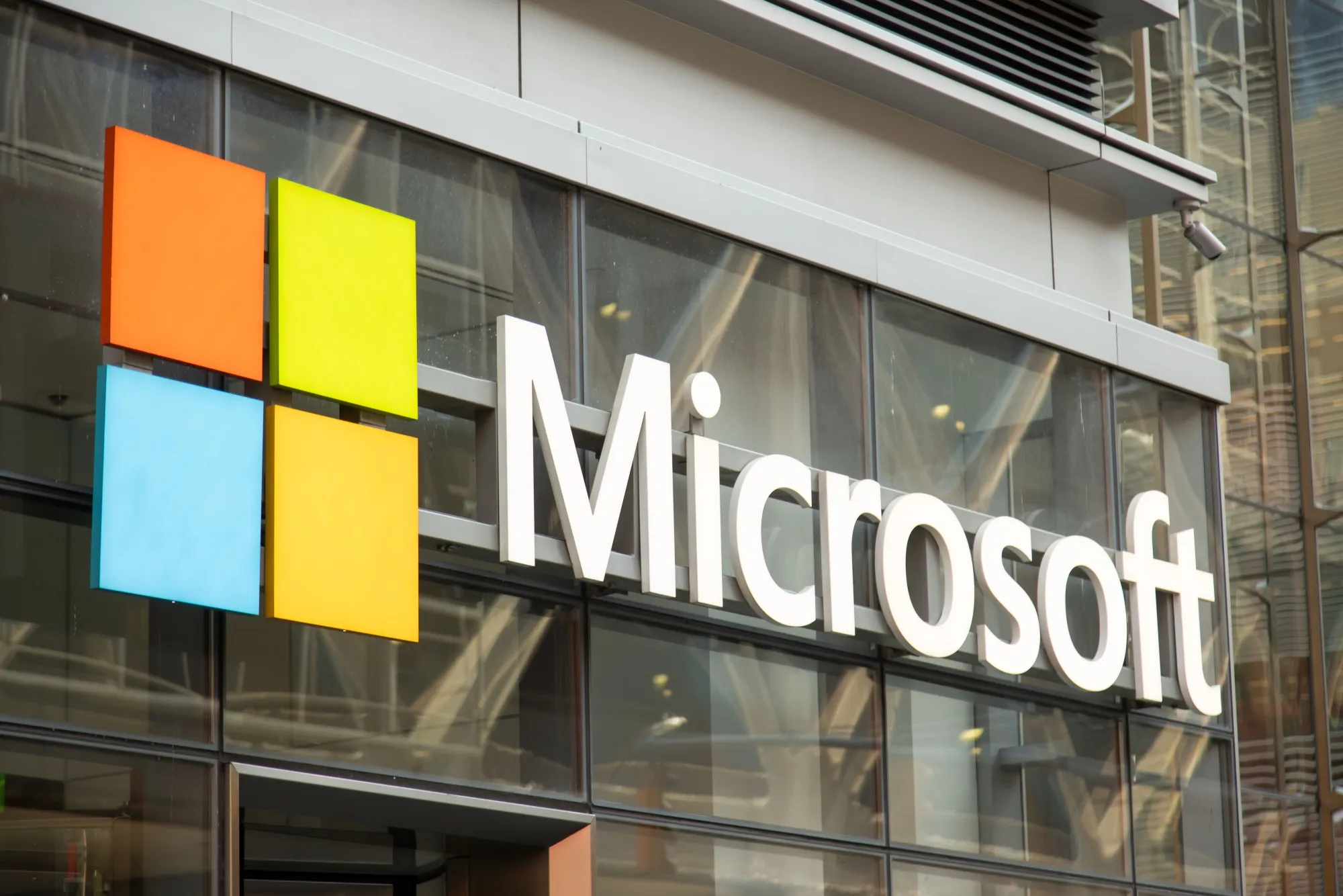 A Microsoft office in Times Square in New York. The company’s quarterly earnings show sales strength across its business lines.
