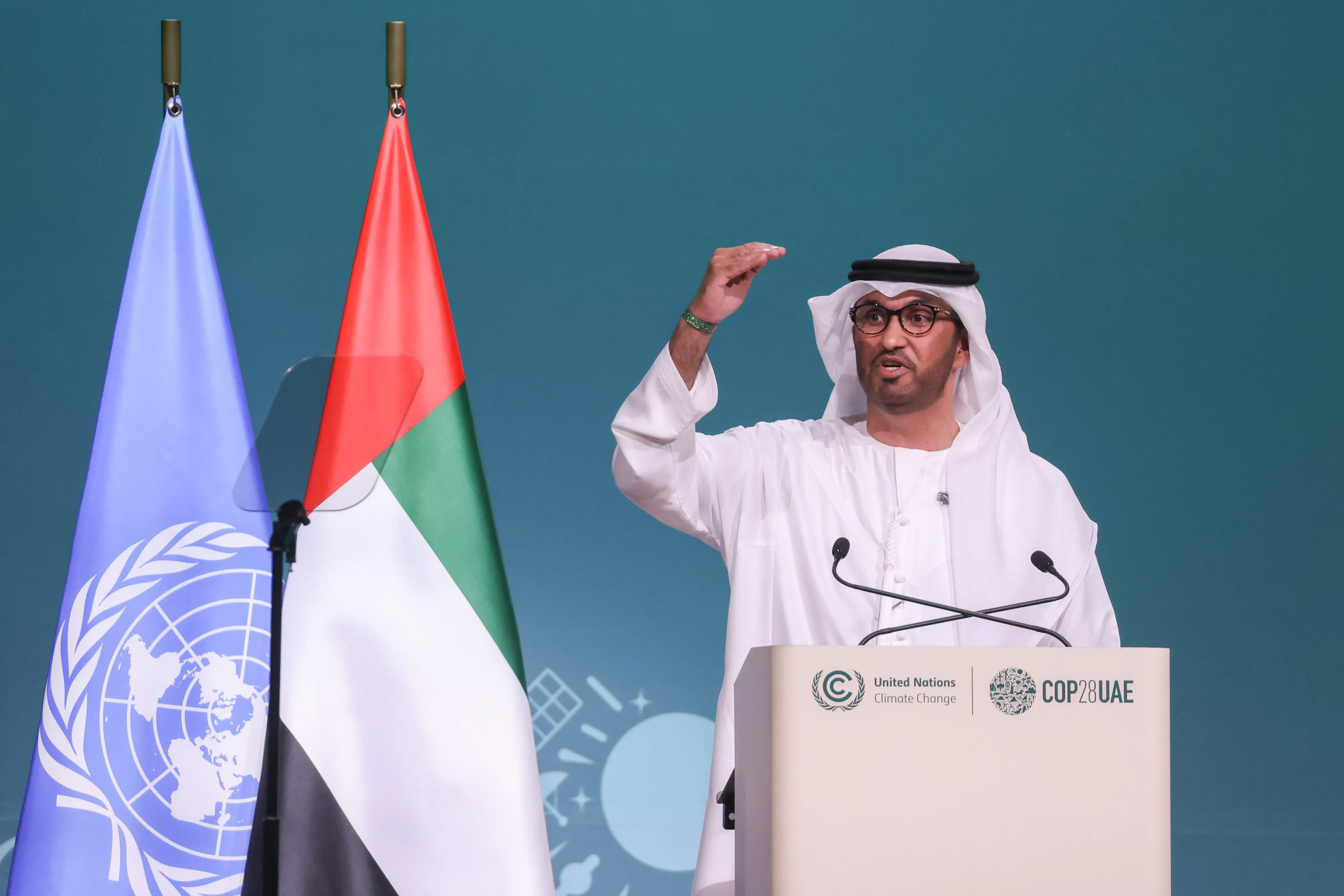 Sultan Ahmed Al Jaber, chief executive officer of Abu Dhabi National Oil Co. (ADNOC) and president of COP28