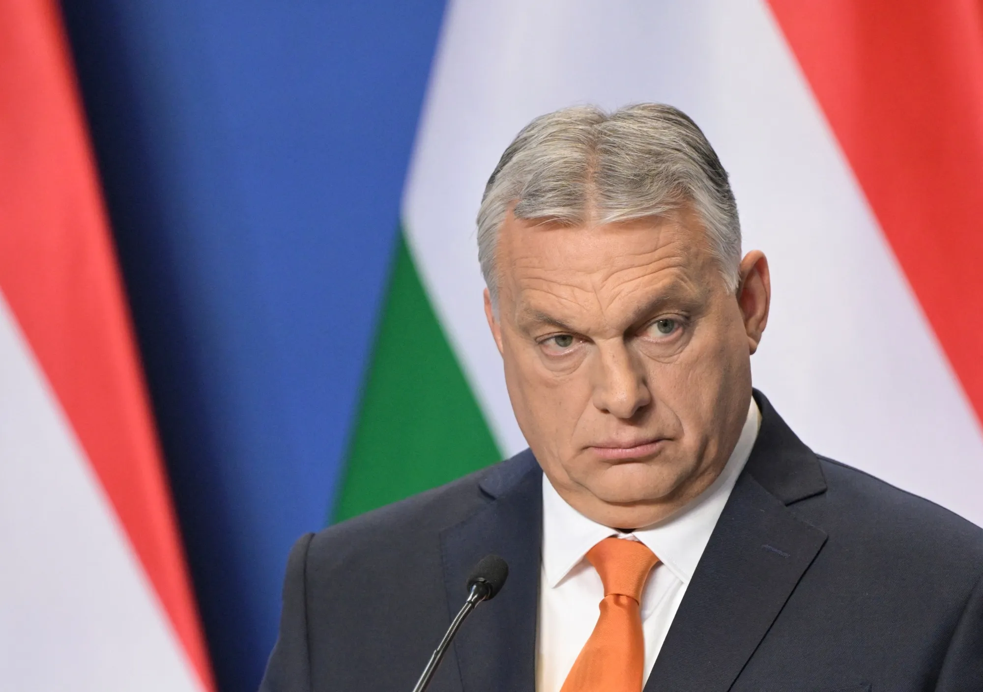 Viktor Orban at a news conference in Budapest on April 6.