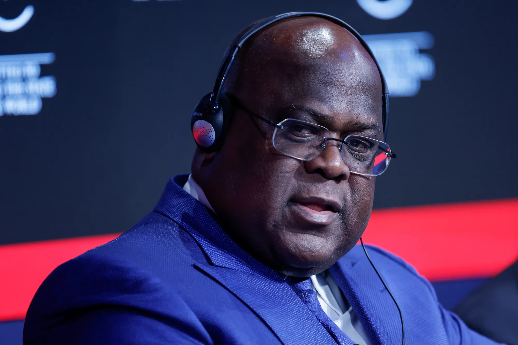 Felix Tshisekedi Tshilombo during a panel session at the World Economic Forum in Davos, on Jan. 17.