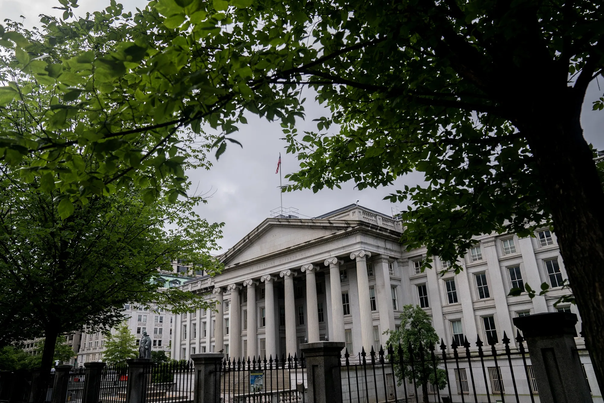 The US Treasury Department building in Washington, DC.