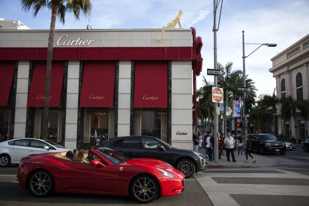 Along Rodeo Drive.