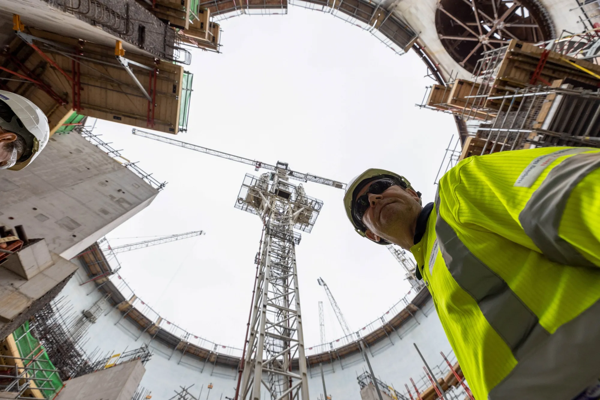 The Hinkley Point nuclear power station construction site in Bridgwater, UK.
