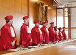 Federal Constitutional Court judges stand in Karlsruhe on July 30. 