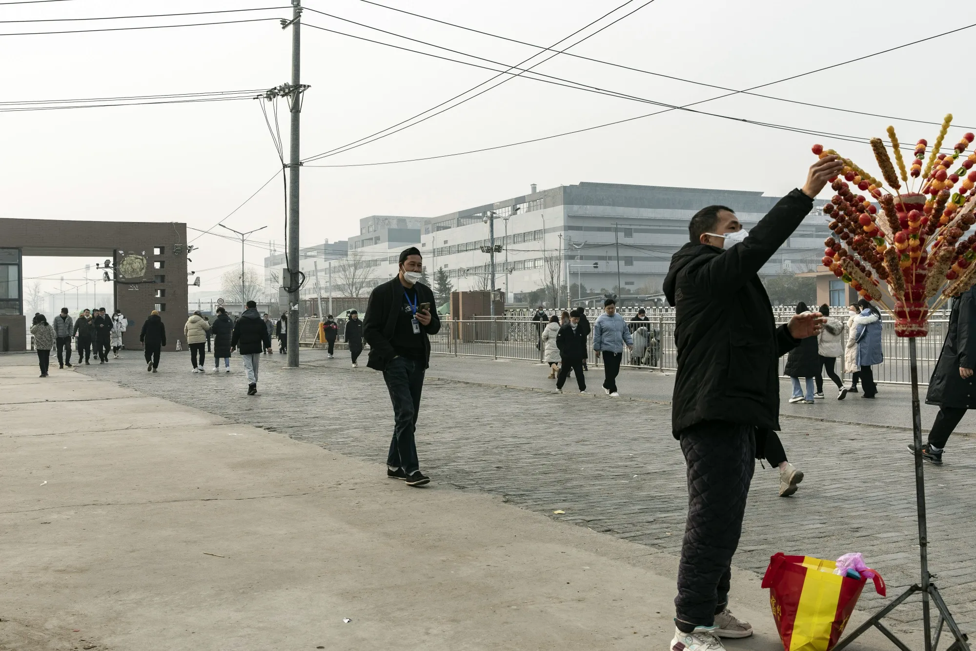 Employees during lunch at a Foxconn plant in Zhengzhou, China.