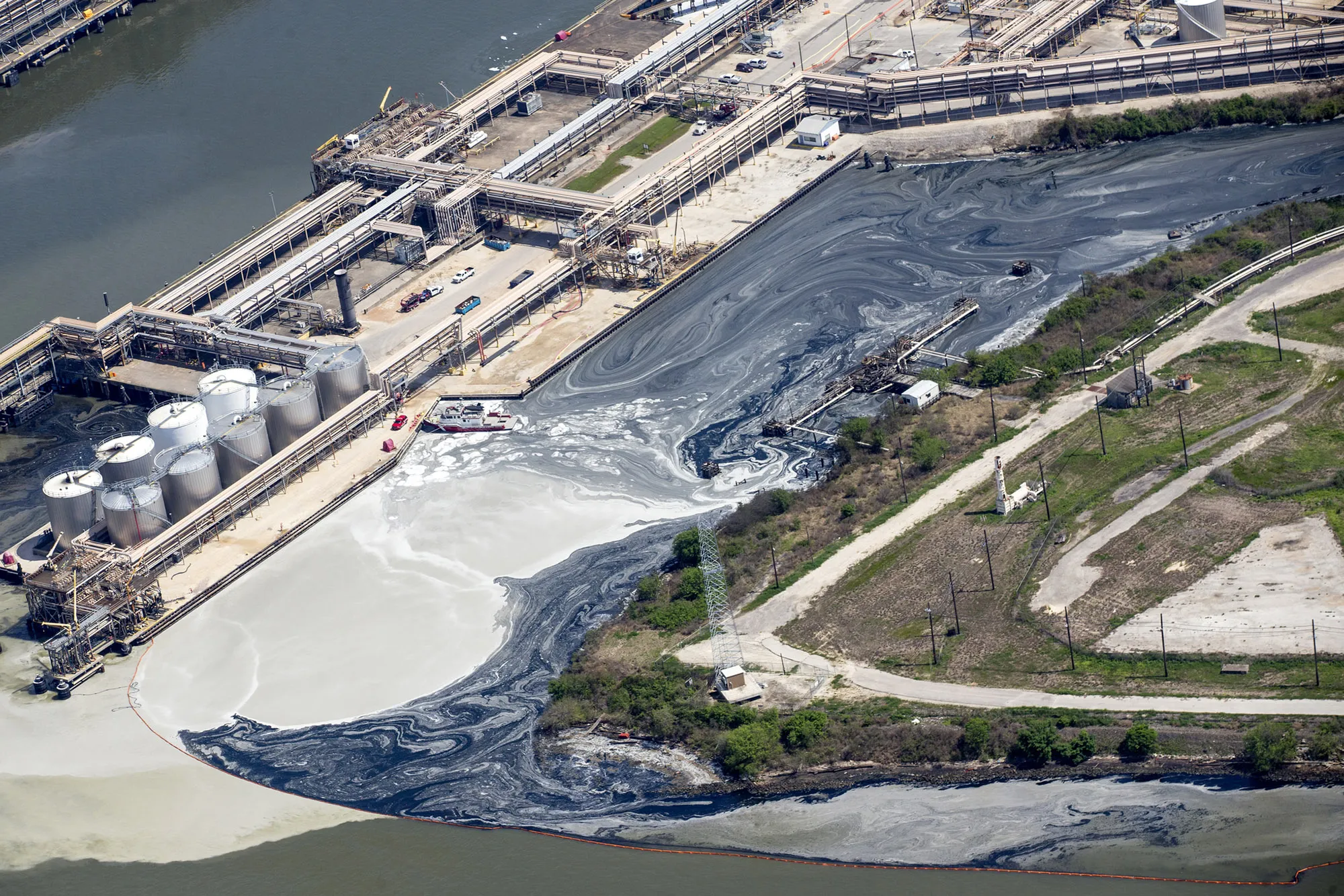 Runoff in the ship channel in Deer Park, Texas, on March 20. 