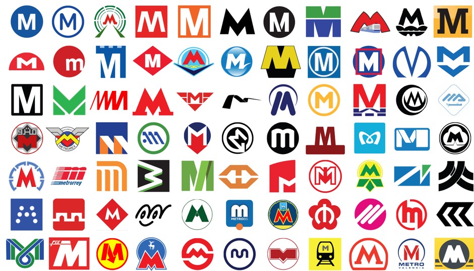 How 77 Metro Agencies Design the Letter 'M' for Their Transit Logo -  Bloomberg