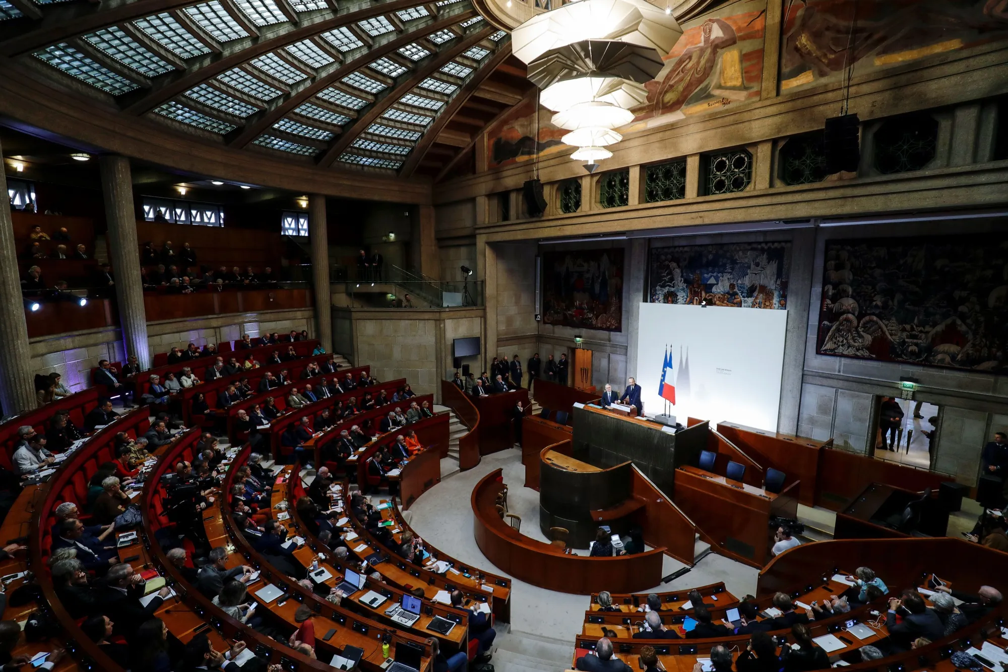 French Prime Minister Edouard Philippe unveils the details of the pension reform plan, in Paris, on Dec. 11.