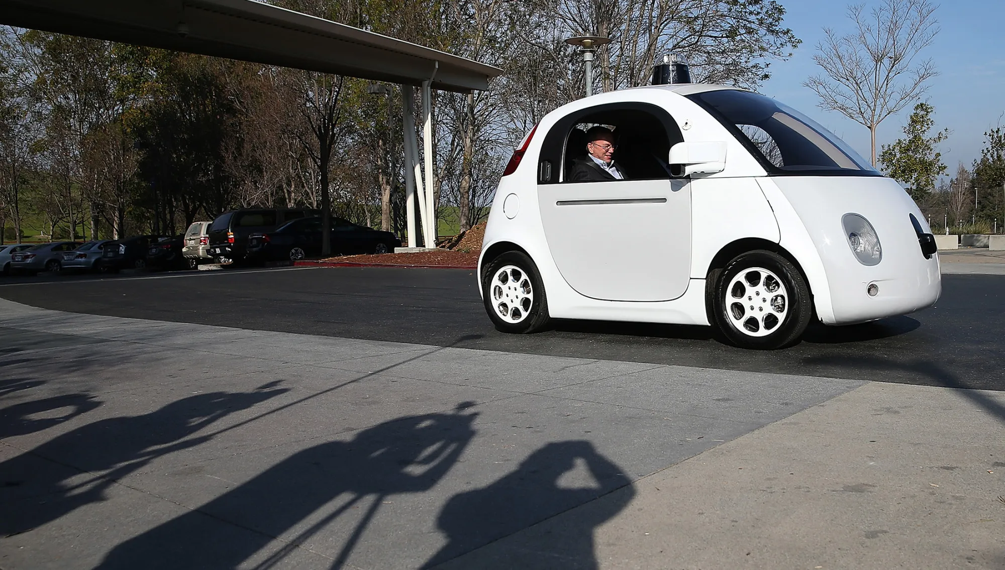 A Google self-driving car.
