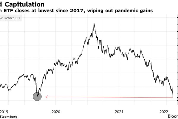 Biotech ETF closes at lowest since 2017, wiping out pandemic gains