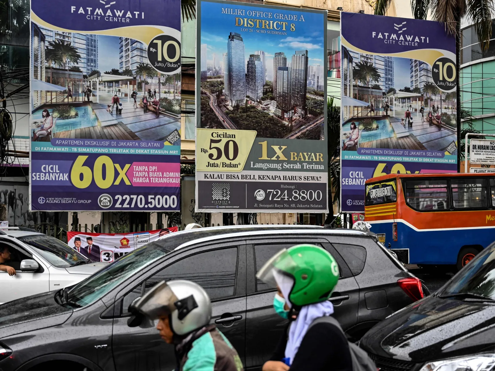 Real Estate hoardings in Jakarta.